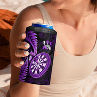 Personalised New Zealand Darts 4 in 1 Can Cooler Tumbler Happiness Is A Tight Threesome Maori Purple