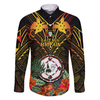 Papua New Guinea East New Britain Province Family Matching Short Sleeve Bodycon Dress and Hawaiian Shirt Papua Niugini Coat Of Arms With Flag Style LT14 Dad's Shirt - Long Sleeve Black - Polynesian Pride