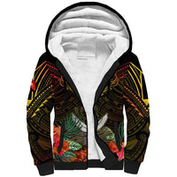 Papua New Guinea Western Province Sherpa Hoodie Papua Niugini Coat Of Arms With Flag Style LT14 Unisex Black - Polynesian Pride