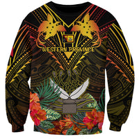 Papua New Guinea Western Province Sweatshirt Papua Niugini Coat Of Arms With Flag Style LT14 Unisex Black - Polynesian Pride