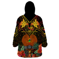 Papua New Guinea Western Province Wearable Blanket Hoodie Papua Niugini Coat Of Arms With Flag Style LT14 - Polynesian Pride