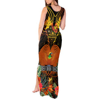 Papua New Guinea Manus Province Tank Maxi Dress Papua Niugini Coat Of Arms With Flag Style LT14 - Polynesian Pride