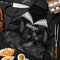 Custom New Zealand Silver Fern Football Apron Go Aotearoa Grunge Black - Polynesian Pride