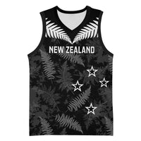 Custom New Zealand Silver Fern Football Basketball Jersey Go Aotearoa Grunge Black - Polynesian Pride
