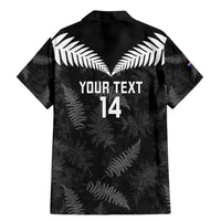Custom New Zealand Silver Fern Football Family Matching Mermaid Dress and Hawaiian Shirt Go Aotearoa Grunge Black - Polynesian Pride