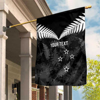 Custom New Zealand Silver Fern Football Garden Flag Go Aotearoa Grunge Black - Polynesian Pride