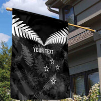 Custom New Zealand Silver Fern Football Garden Flag Go Aotearoa Grunge Black - Polynesian Pride