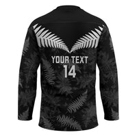 Custom New Zealand Silver Fern Football Hockey Jersey Go Aotearoa Grunge Black LT14 - Polynesian Pride