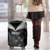 Custom New Zealand Silver Fern Football Luggage Cover Go Aotearoa Grunge Black - Polynesian Pride