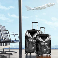 Custom New Zealand Silver Fern Football Luggage Cover Go Aotearoa Grunge Black - Polynesian Pride