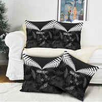 Custom New Zealand Silver Fern Football Pillow Cover Go Aotearoa Grunge Black - Polynesian Pride