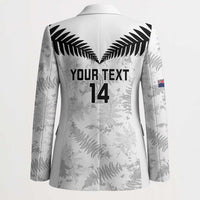 Custom New Zealand Silver Fern Football Blazer Go Aotearoa Grunge White - Polynesian Pride