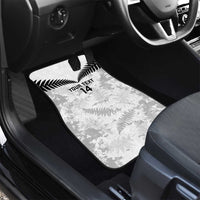 Custom New Zealand Silver Fern Football Car Mats Go Aotearoa Grunge White - Polynesian Pride