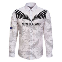 Custom New Zealand Silver Fern Football Family Matching Summer Maxi Dress and Hawaiian Shirt Go Aotearoa Grunge White - Polynesian Pride