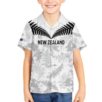 Custom New Zealand Silver Fern Football Hawaiian Shirt Go Aotearoa Grunge White - Polynesian Pride