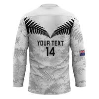 Custom New Zealand Silver Fern Football Hockey Jersey Go Aotearoa Grunge White LT14 - Polynesian Pride