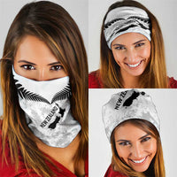 Custom New Zealand Silver Fern Football Neck Gaiter Go Aotearoa Grunge White - Polynesian Pride