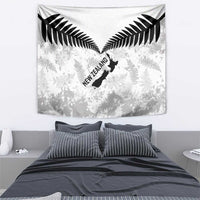 Custom New Zealand Silver Fern Football Tapestry Go Aotearoa Grunge White - Polynesian Pride