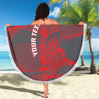 Custom New Caledonia Football Beach Blanket Allez Les Cagous Grey Version - Polynesian Pride