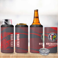 Custom New Caledonia Football 4 in 1 Can Cooler Tumbler Allez Les Cagous Grey Version - Polynesian Pride