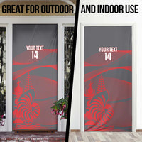 Custom New Caledonia Football Door Cover Allez Les Cagous Grey Version - Polynesian Pride