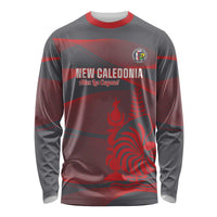 Custom New Caledonia Football Long Sleeve Shirt Allez Les Cagous Grey Version - Polynesian Pride