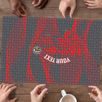 Custom New Caledonia Football Puzzle Allez Les Cagous Grey Version - Polynesian Pride