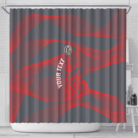 Custom New Caledonia Football Shower Curtain Allez Les Cagous Grey Version - Polynesian Pride