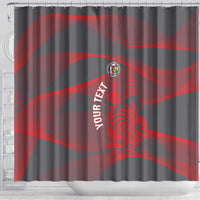 Custom New Caledonia Football Shower Curtain Allez Les Cagous Grey Version - Polynesian Pride