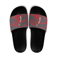 Custom New Caledonia Football Slide Sandals Allez Les Cagous Grey Version - Polynesian Pride