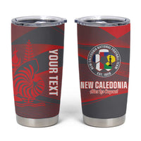 Custom New Caledonia Football Tumbler Cup Allez Les Cagous Grey Version - Polynesian Pride