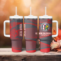 Custom New Caledonia Football Tumbler With Handle Allez Les Cagous Grey Version - Polynesian Pride
