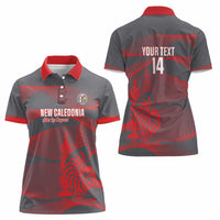 Custom New Caledonia Football Women Polo Shirt Allez Les Cagous Grey Version - Polynesian Pride