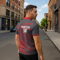 Custom New Caledonia Football Zipper Polo Shirt Allez Les Cagous Grey Version - Polynesian Pride