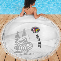 Custom New Caledonia Football Beach Blanket Allez Les Cagous White Version - Polynesian Pride