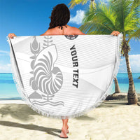 Custom New Caledonia Football Beach Blanket Allez Les Cagous White Version - Polynesian Pride