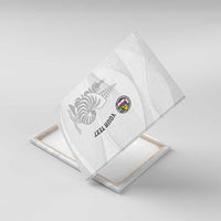 Custom New Caledonia Football Canvas Wall Art Allez Les Cagous White Version - Polynesian Pride