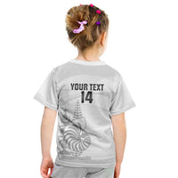 Custom New Caledonia Football Kid T Shirt Allez Les Cagous White Version - Polynesian Pride