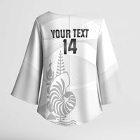 Custom New Caledonia Football Kimono Sleeve Blouse Allez Les Cagous White Version - Polynesian Pride