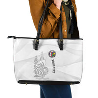 Custom New Caledonia Football Leather Tote Bag Allez Les Cagous White Version - Polynesian Pride