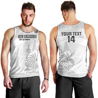Custom New Caledonia Football Men Tank Top Allez Les Cagous White Version - Polynesian Pride