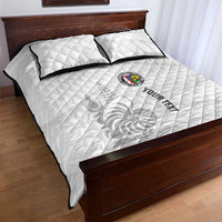 Custom New Caledonia Football Quilt Bed Set Allez Les Cagous White Version - Polynesian Pride