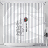 Custom New Caledonia Football Shower Curtain Allez Les Cagous White Version - Polynesian Pride