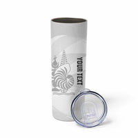 Custom New Caledonia Football Skinny Tumbler Allez Les Cagous White Version - Polynesian Pride