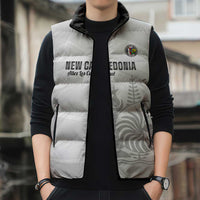 Custom New Caledonia Football Sleeveless Puffer Jacket Allez Les Cagous White Version - Polynesian Pride