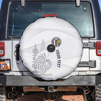 Custom New Caledonia Football Spare Tire Cover Allez Les Cagous White Version - Polynesian Pride