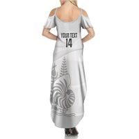 Custom New Caledonia Football Summer Maxi Dress Allez Les Cagous White Version - Polynesian Pride
