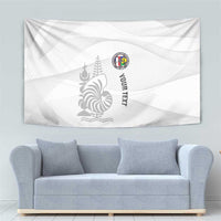 Custom New Caledonia Football Tapestry Allez Les Cagous White Version - Polynesian Pride
