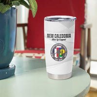 Custom New Caledonia Football Tumbler Cup Allez Les Cagous White Version - Polynesian Pride