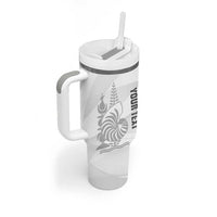Custom New Caledonia Football Tumbler With Handle Allez Les Cagous White Version - Polynesian Pride